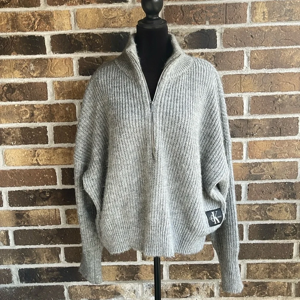 Calvin Klein Women's Mock Neck Logo Sweaters - Picture 4 of 9